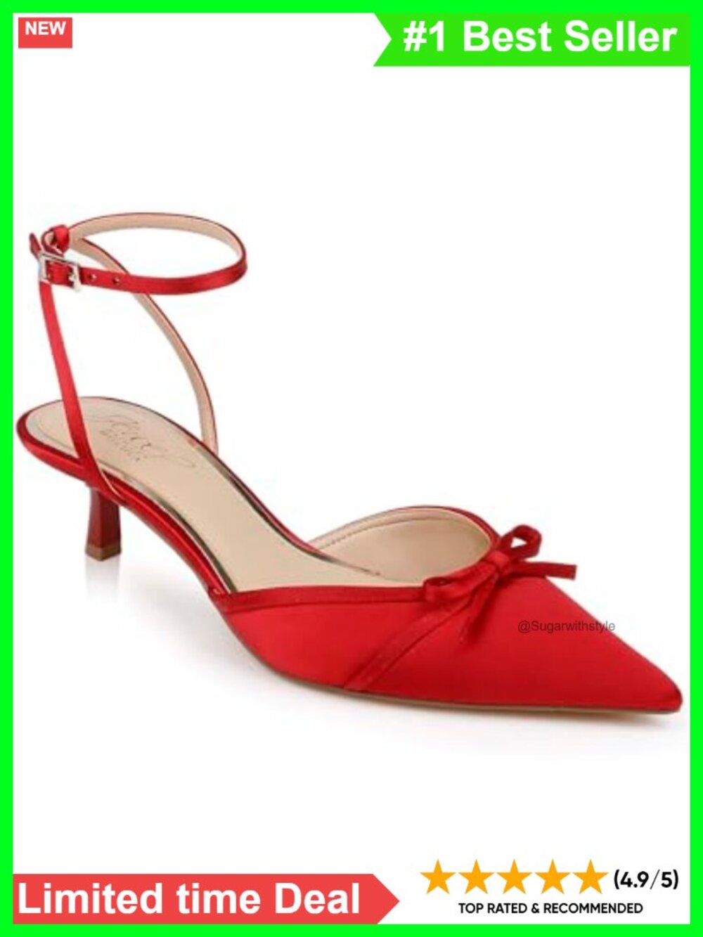 Jewel Badgley Mischka Talasia Pointed Toe Kitten Heels